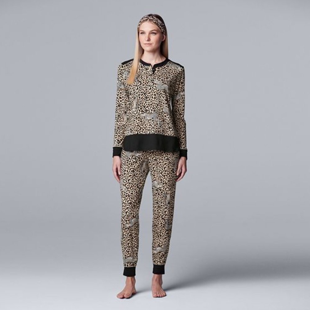 Simply Vera Vera Wang Long Sleeve Pajama Top,Pajama Pants & Headband Set